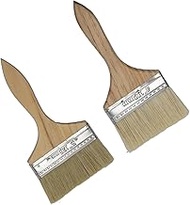 Jimkply Paint Brushes, Pack of 2 Flat Brushes 98/120 mm with Wooden Handle, Paint Brush for Varnishe
