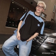 Baju-T Karants Star Jeans Jenama Tempatan Borang Oversize Streetwear Trend Panas-Kr96