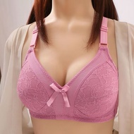 Women Bra Non-wired Wireless Bra Thin Sponge Cup BCD Plus Size Cotton Lace Bra Baju Dalam Wanita Tan