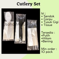 Hygienic Plastic Spoon and Fork Set BENING Hygienic/ Set Black Hygienic/ Set White Per Pack Disposab