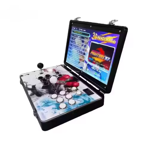 2026 Portable 19-Inch Pandora Box Arcade Console 3D Folding Console 1 Coin Pusher Mini Moonlight TV 
