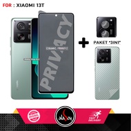 Tempered Glass Anti SPY Xiaomi 13T Anti Scratch Privacy + Tempered Glass camera and Carbon Skin