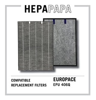 Europace EPU 406Q Compatible Carbon Coated HEPA Filter  Formaldehyde Filter [Free Alcohol Swabs]
