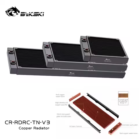 Bykski CR-RD280RC-TN-V3 , Pure Copper Radiators, 28mm Thickness, Standard Water Cooling Radiator , S