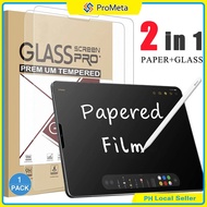 Pelindung Skrin Kaca Terbaja Matte 2in1 Paperlike 2in1 Paperlike Matte Tempered Glass Screen Protect