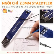 [ Tam Tam ] Staedtler HB / 2B / 4B 2.0mm lead nib, 2.0mm lead - box of 12 leads 2B Pencil 2mm Lead R