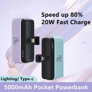 PD20W Fast Charging Powerbank 5000mah Mini Power Bank with LED Light Phone Holder Mobile Emergency Power