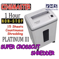 KINGMASTER HEAVY DUTY PAPER SHREDDER PLATINUM III ( CONTINUE 1 HOUR SHRED)