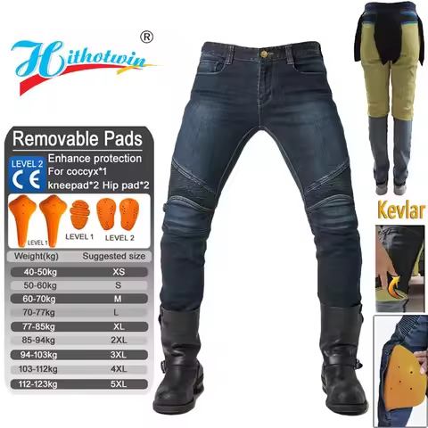 Kevlar Motorcycle Jeans Men Motocross Protective Pants Aramid Sports Racing Riding Gear Spring Autum