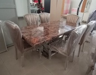 Set Meja Makan 6 Kursi Marmer
