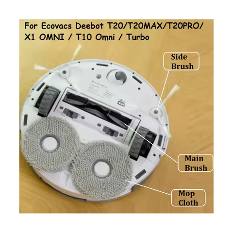 18PCS for Deebot T20/T20MAX/T20PRO/X1 OMNI/T10 Omni/Turbo Vacuum Cleaner Main Side Brush Dust Bag Mo