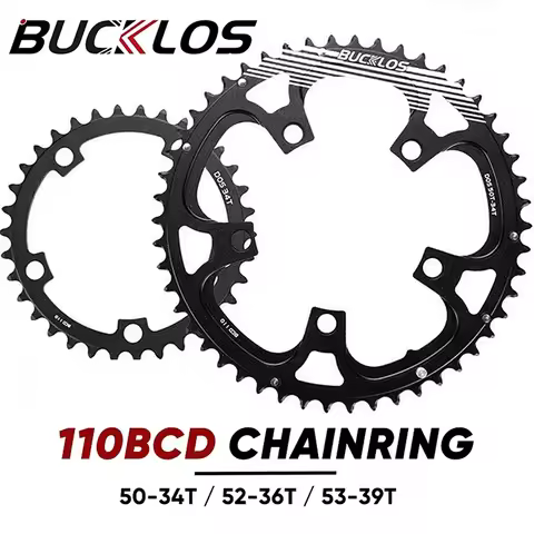 BUCKLOS 110 BCD Chainring Double Speed Road Bike Chainwheel 50/34T 52/36T 53/39T Chain Ring 5 Holes 