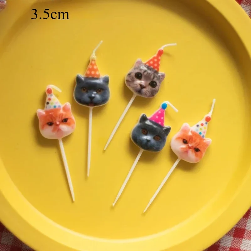 Cat Birthday Candles Pet Birthday Cake Decoration Cat Gift Box Candles Childrens Birthday Party Baki