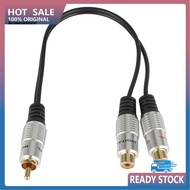  2 RCA Female to 1 Male Phono Splitter Y Adapter Cable/Lead-T Subwoofer Audio Sub