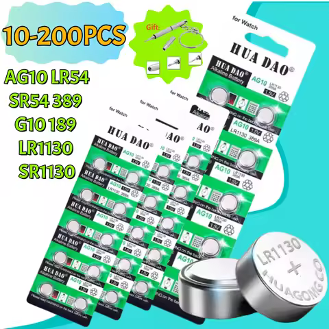 10-200PCS LR54 AG10 LR1130 Alkaline Battery L1131 389A D189 High Capacity Watch Button Cell Batterie