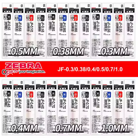 5/10pcs Original Japan ZEBRA Gel Pen Refills Quick Drying 0.3/0.38/0.4/0.5/0.7/1.0mm JF Series Schoo