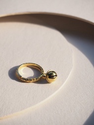 貓鈴鐺戒指，純銀，貓咪戒指，銀貓戒指，堆疊戒指