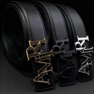 Men Belt Smooth Buckle Letter Belt Youth Pants Belt Trendy Casual Belt Street Wear K1J5