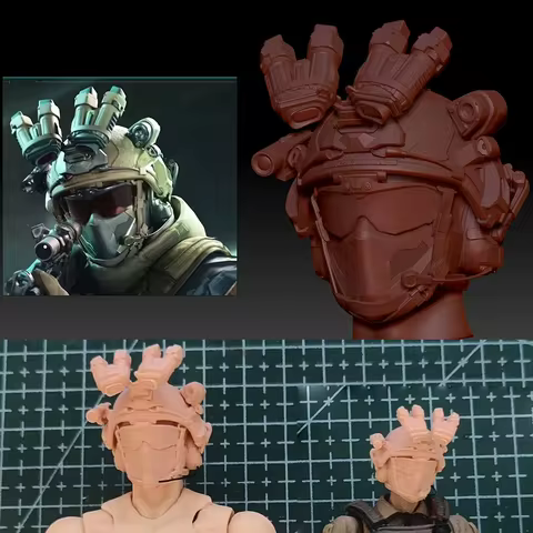 1/12 1/18 Soldier Delta Force Long Wei Head Sculpture For Rom CF 6inch Body JOYTOY Planet Green Vall