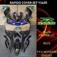 RAPIDO BODY COVER SET Y16ZR EXCITER 155 VVA MONSTER GP(49) - BLUE (STICKER TANAM/AIRBRUSH) COVERSET 