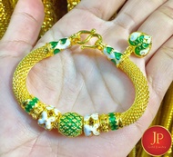 สร้อยข้อมือลงยา น้ำหนัก2บาท ทองชุบ ทองหุ้ม สวยเสมือนจริง JPgoldjewelry