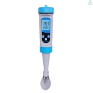 Lepmerk EC TDS Pool Detector 5 in 1 Tester Doc Meter Drinking with Swimming Aquarium S G Temp SALT Backlight Test Water Testing Aquaculture for Quality