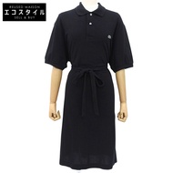 Lacoste 女士長款 Polo 衫連身裙，飾有單點裝飾，黑色，38 碼 (EF121EL)