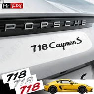 [Mr.Key] Letter Badges for Porsche 718 Cayman & Boxster T S GTS RSCustom Style In Black Silver Red