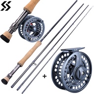 Sougayilang Fly Fishing with Carbon Fly Fishing Rod (4 Pcs/9ft) + 5/6 Aluminum Alloy Fly Reel [Combo