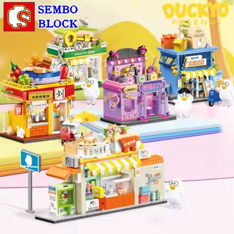SEMBO Duckyo Friends building blocks street scene series model ornaments to build children's toys bi