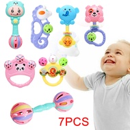 【Ilisland】7Pcs Baby Toys 6 12 Months Musical Instruments Hand Drum Shaking Rattlers Infant Kids Mont