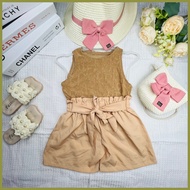 ✲ ◸ ﹊ Buddy EMBOSSED YAYAMANIN HALTER TOP RIBBON SHORTS TERNO FOR KIDS