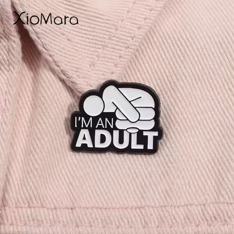 I'm An Adult Enamel Pin Mental Health Custom Creative Mental Health Brooch Lapel Backpack Badge Jewe