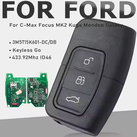 KEYECU 3M5T15K601-DC/DB Keyless Go for Ford C-Max Focus MK2 Kuga Mondeo Galaxy 2007 2008 2009 2010 S