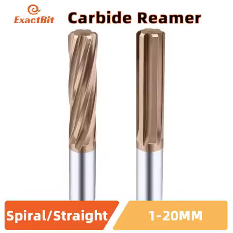 1mm to 20mm Carbide Machine Reamer Coated Straight Flute H7 Tolerance Chucking Hardened Steel Metal 