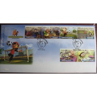 First Day Cover: Children's Hobbies (Hobi Kanak Kanak) affixed w/ 6v stamps; Issued: 19 Nov 2012