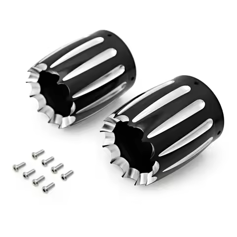 4" Exhaust Muffler Tips End Caps Pipes Slotted For Harley Touring Road King86-16