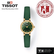 Tissot T140.009.36.091.00 Women's Lovely Round Green Dial Leather Strap Watch T1400093609100