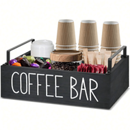1pc Coffee Bar Accessories Organizer,Countertop, Tea & Coffee Storage,Kitchen Organiser Wooden Coffe
