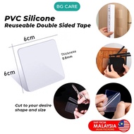 PVC Double Sided Adhesive Tape 1pc Powerful Sticker Free Punching No Traces Waterproof Transparent Tape Pita Pelekat