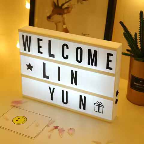 New Arrival A6 A5 A4 Size LED Combination Table Night Light Box Lamp DIY Black Letter Cards USB AA B
