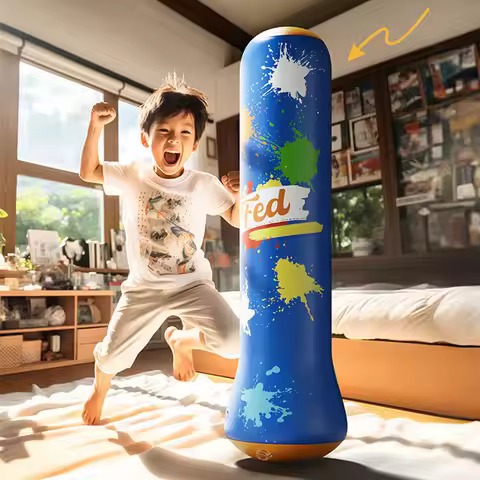 New Pattern Children's Inflatable Boxing Pillars Tumbler Sandbags Taekwondo Home Use Children's Fitn