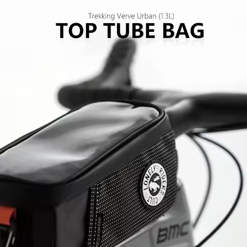 (ULAC)1.3L Phone Touchscreen Compatible Bike Top Tube Bag Water-Resistant Frame Pack for Road & Moun