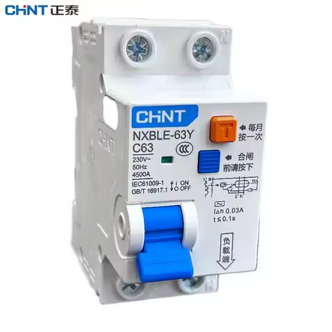 CHINT NXBLE-63Y 6A 10A 16A 10MA 30MA 0.03A 0.01A 0.05A 0.075A RCBO 1P+N Residual current Circuit Bre