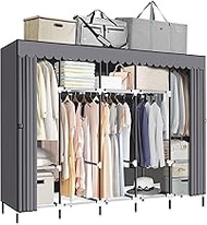 LOKEME Portable Closet, Great Size 82-Inch Portable Wardrobe with 5 Hanging Areas and 10 Storage She