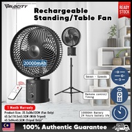VELOCITY 20000mAh 10 Inches Battery Rechargeable Fan w/Remote Cordless Battery Operated Fan for Camping Hurricane Kipas
