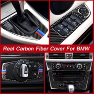 True Carbon Fiber Car Interior Door Handle Cover Trim Door Bowl Decals And Sticker For BMW E90 E92 E93 3 Series