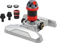 Eden 96122 Metal Adjustable 6-Pattern Mobile Rotary Gear Drive Garden Sprinkler for Yard W/Quick Con