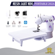 Bright Crown Terbaru Mesin Jahit Mini Portable 202A Mesin Jahit Multifungsi + Lampu Malam Rapi Kokoh