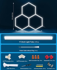 ไฟโรงรถหกเหลี่ยมโคมไฟ Led หกเหลี่ยมไฟติดเพดานใหม่ขนาด1680มม. × 2410มม. 200วัตต์18480LM 6500K ไฟ LED